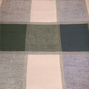 NWT Checkers Tablecloth 60" X 84" Blue, Green Off-White/Cream Plaid 100% Cotton